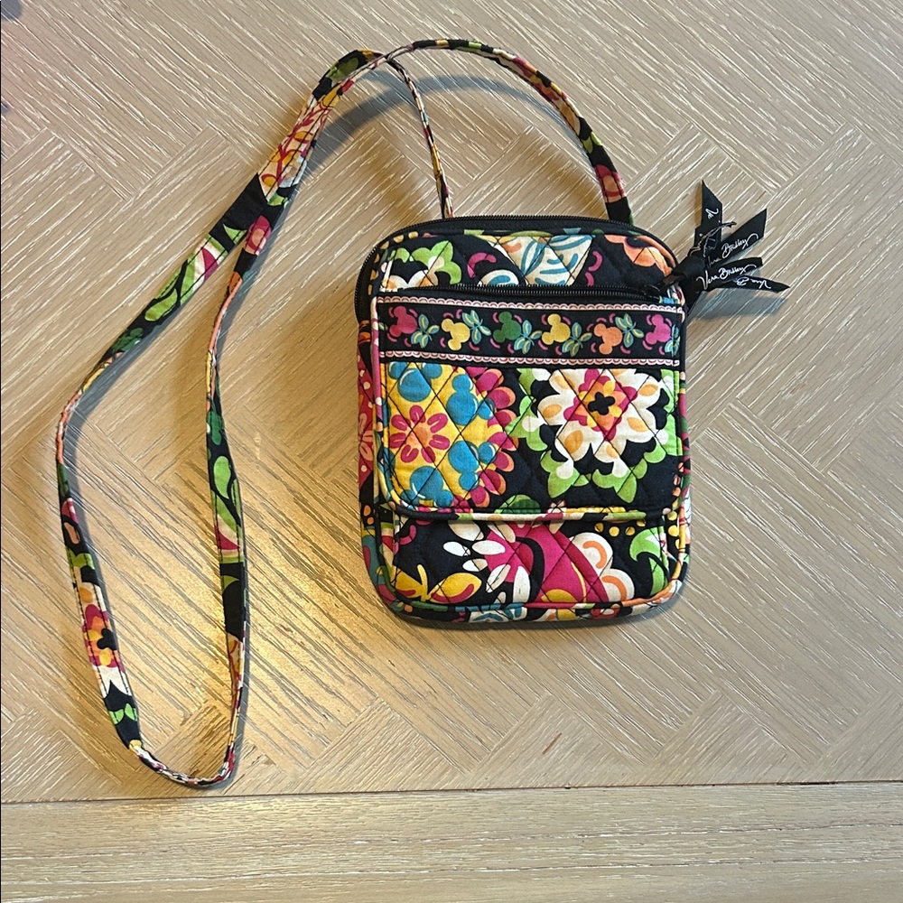 Vera Bradley Disney Floral Crossbody Bag - Black and Multicolor